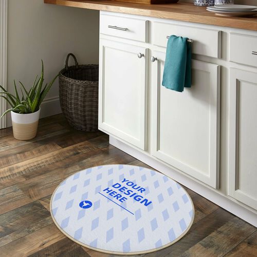 FindA Custom Round Flannel Floor Mat