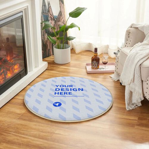 FindA Custom Round Flannel Floor Mat