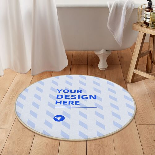 FindA Custom Round Flannel Floor Mat