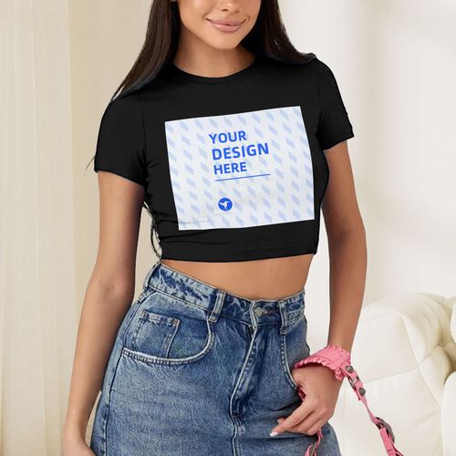 FindA Custom 180g Women's Polyester Navel-Exposed Short T-Shirt - Heat Transfer