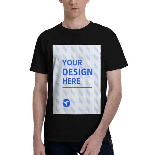 Sheinnest Custom 180g Men's Cotton Round Neck Short Sleeve Heat Transfer T-Shirt