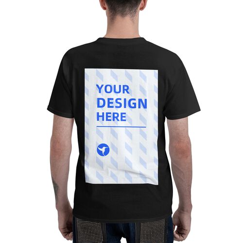 Sheinnest Custom 180g Men's Cotton Round Neck Short Sleeve Heat Transfer T-Shirt - Back
